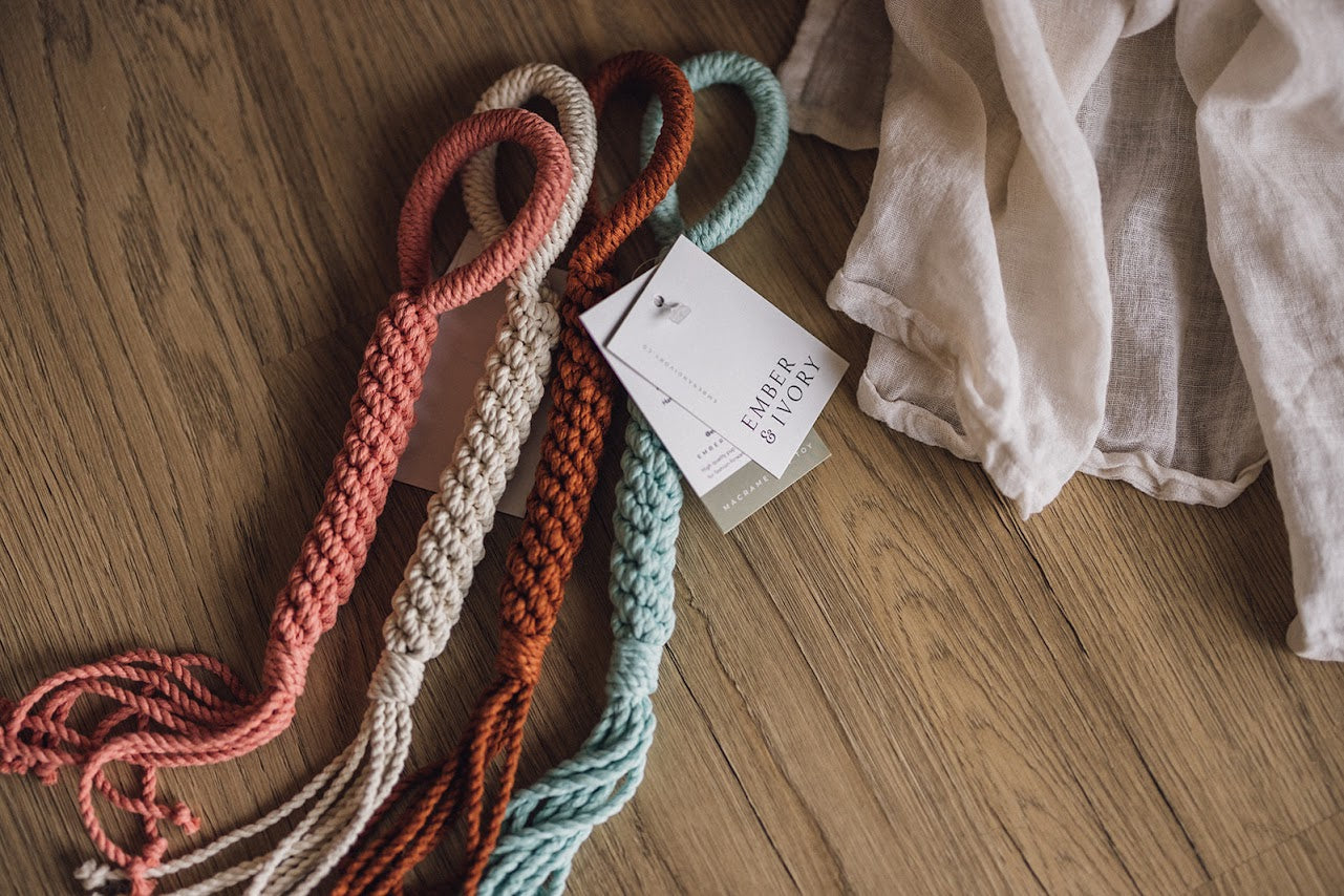Macrame Rope Dog Tug Toy - Coral
