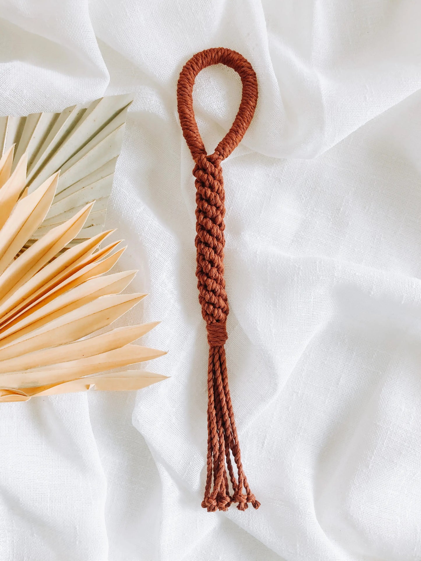 Macrame Rope Dog Tug Toy - Rust