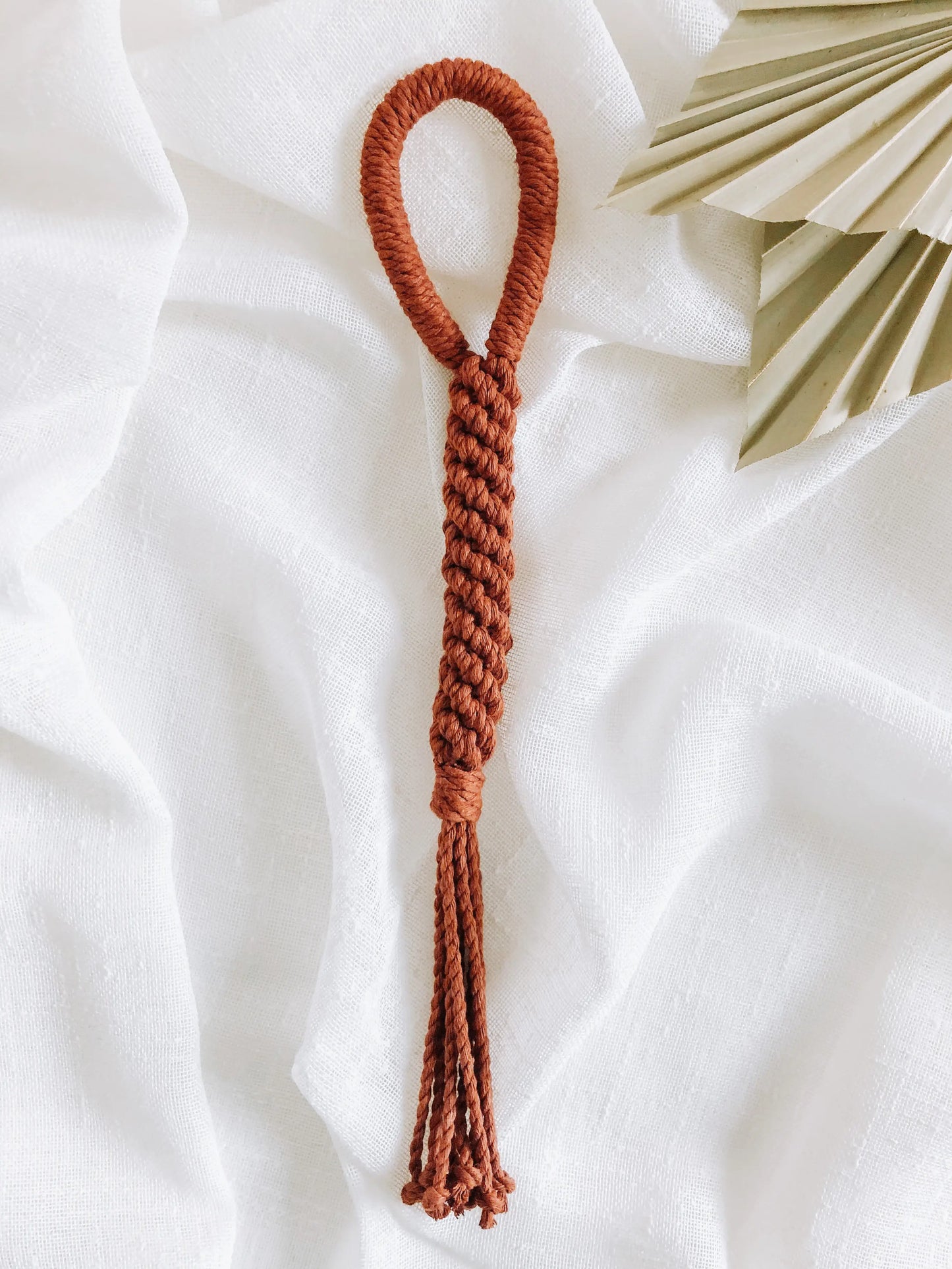 Macrame Rope Dog Tug Toy - Rust