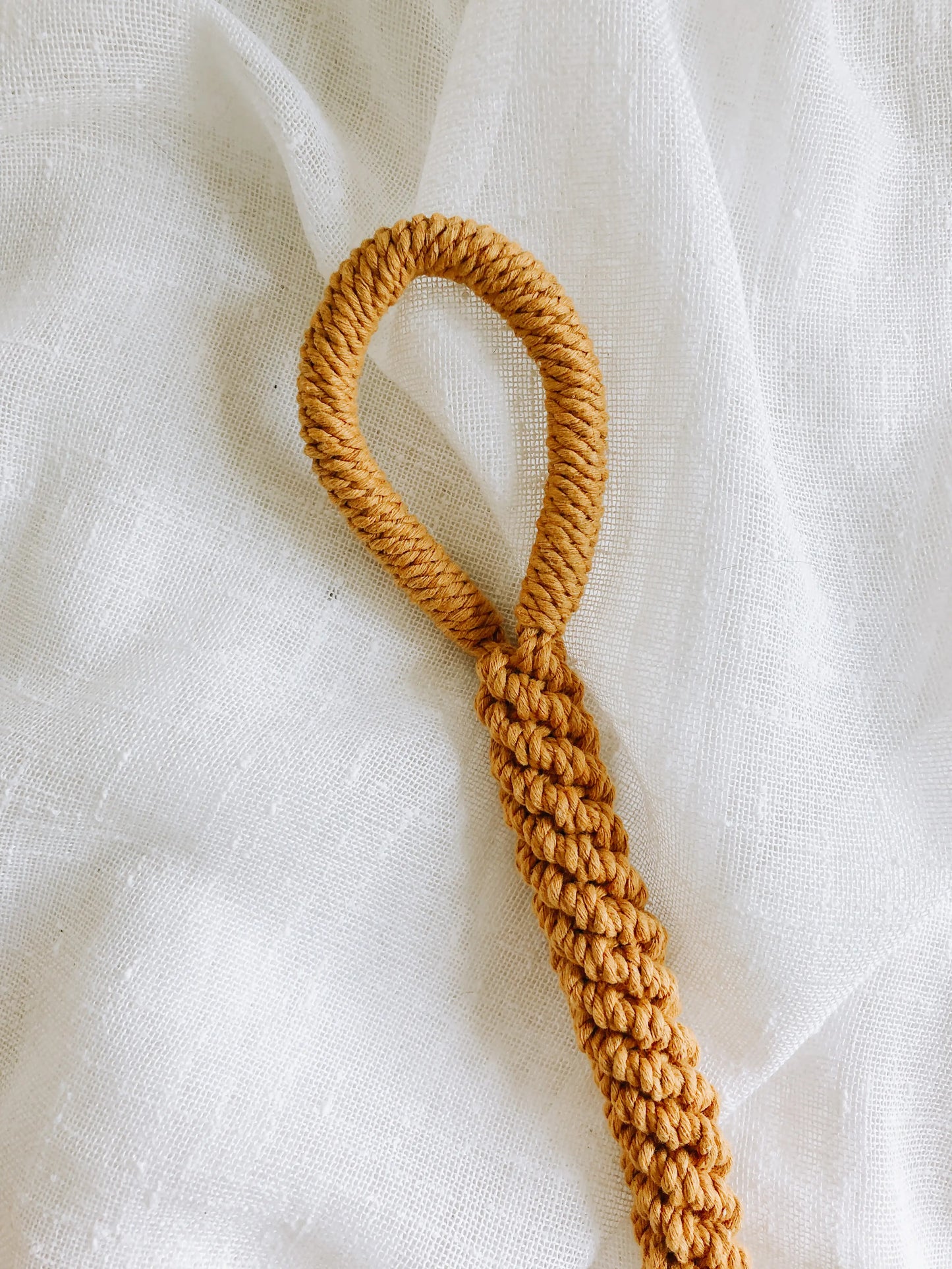 Macrame Rope Dog Tug Toy - Mustard