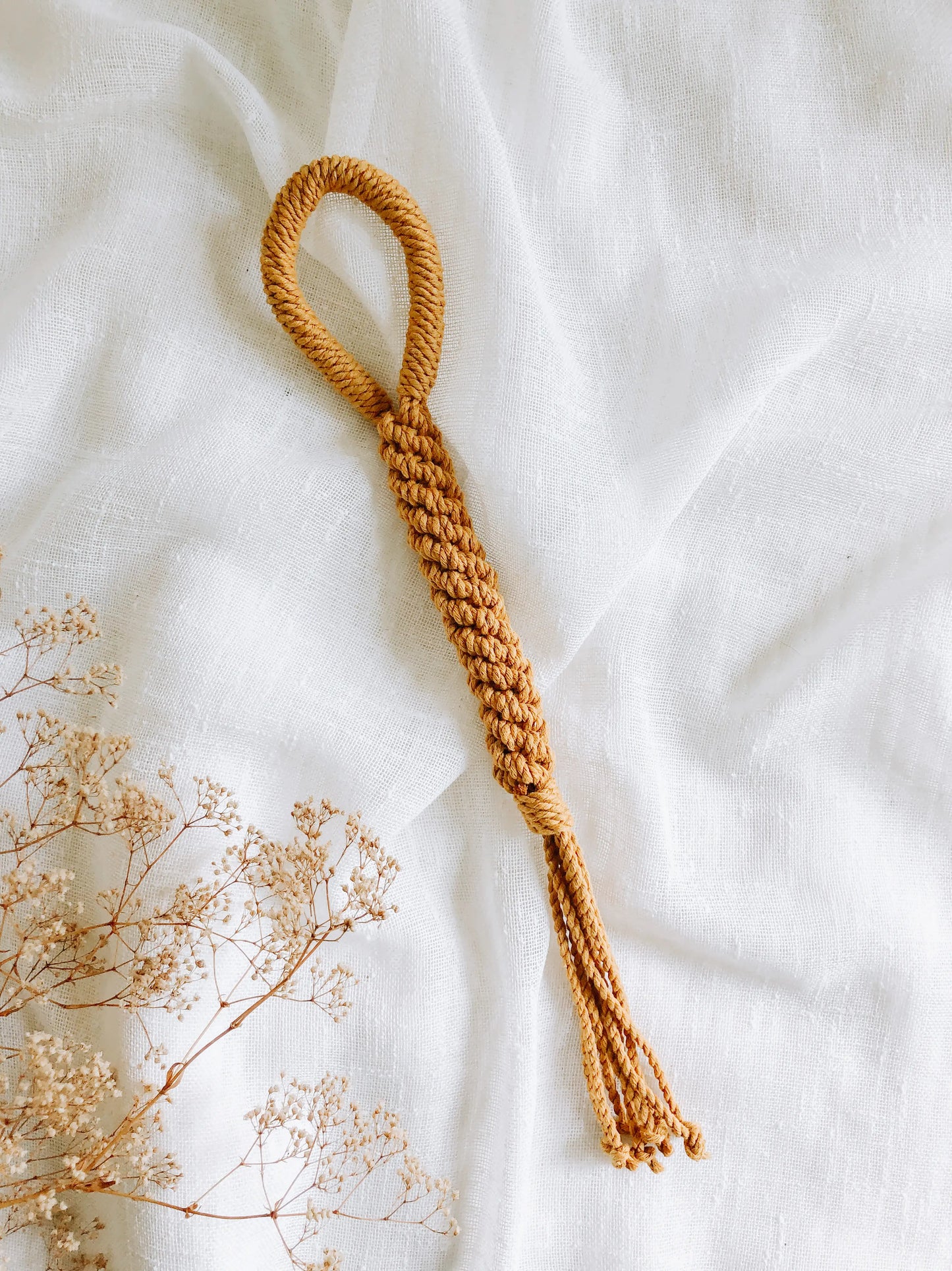 Macrame Rope Dog Tug Toy - Mustard